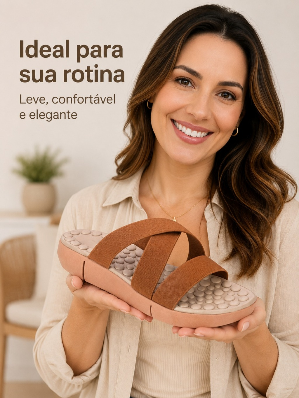 Sandália Ortopédica Feminina Elástico Caramelo ou Preto Tamanho 35 ao 40