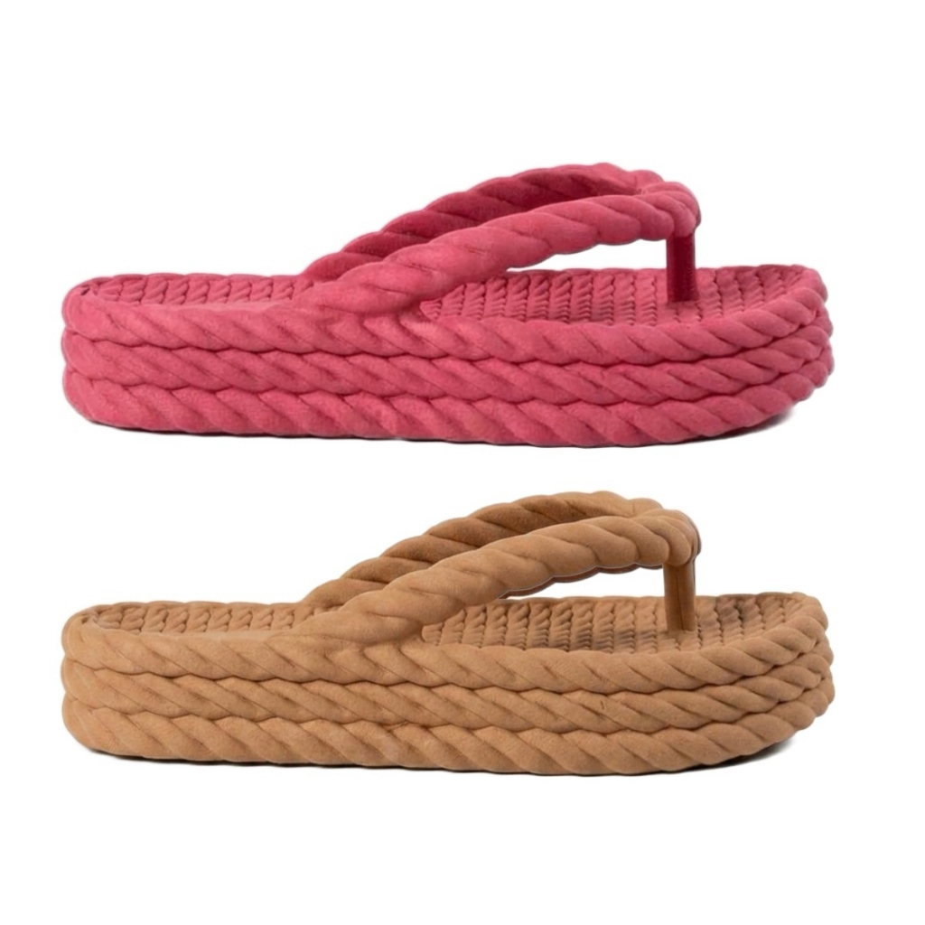 Kit 2 Pares Chinelo Plataforma Nuvem Sandalia Feminino 3 Tranças Casual Estilo Piccadilly Ortopedica