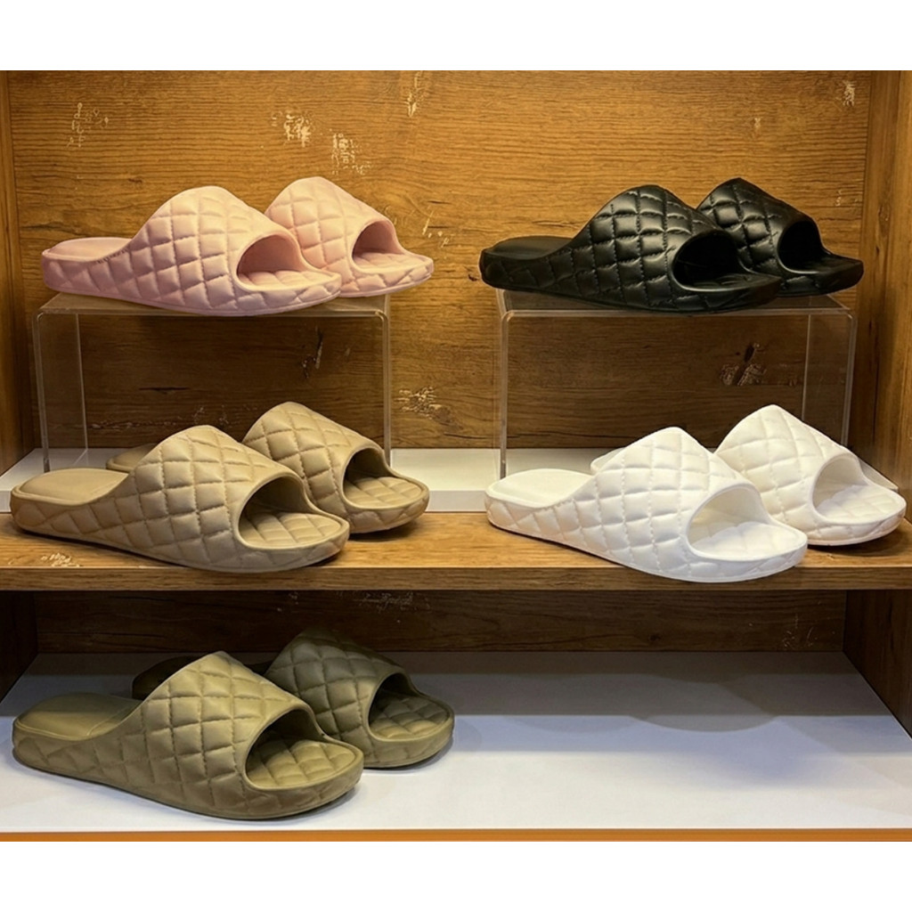 Chinelo Slide Feminino Matelassê Confortável Antiderrapante Moda Casual Dia a Dia
