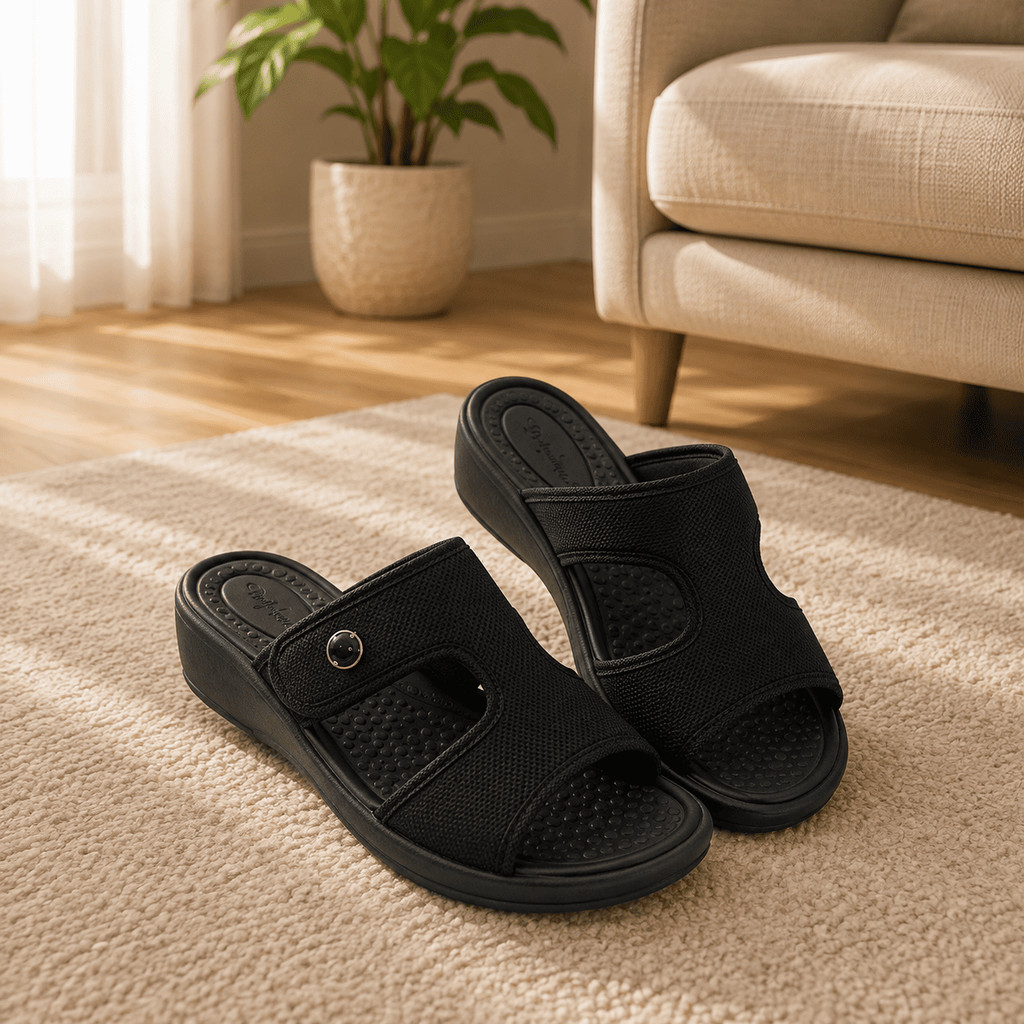 Sandália Ortopédica Feminina Confortável Ajustável com Velcro