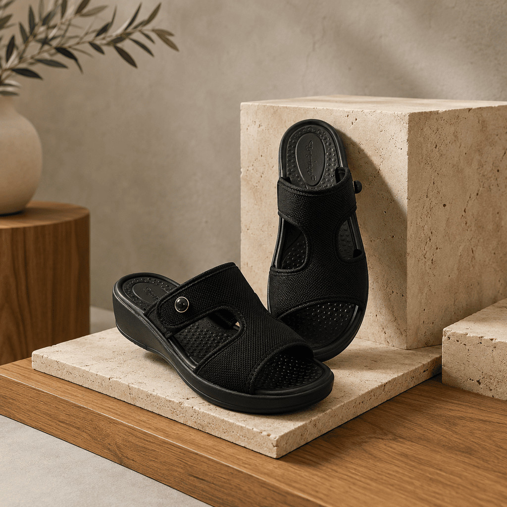 Sandália Ortopédica Feminina Confortável Ajustável com Velcro