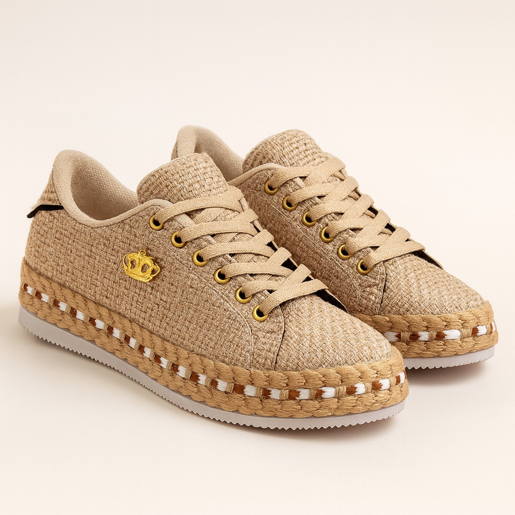 Tênis Casual feminino Palhinha Estiloso Antiderrapante Confortável Fachetado -Confortable Shoe Women