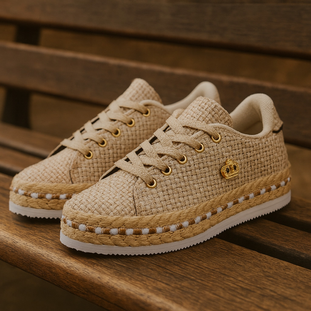 Tênis Casual feminino Palhinha Estiloso Antiderrapante Confortável Fachetado -Confortable Shoe Women