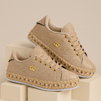 Tênis Casual feminino Palhinha Estiloso Antiderrapante Confortável Fachetado -Confortable Shoe Women