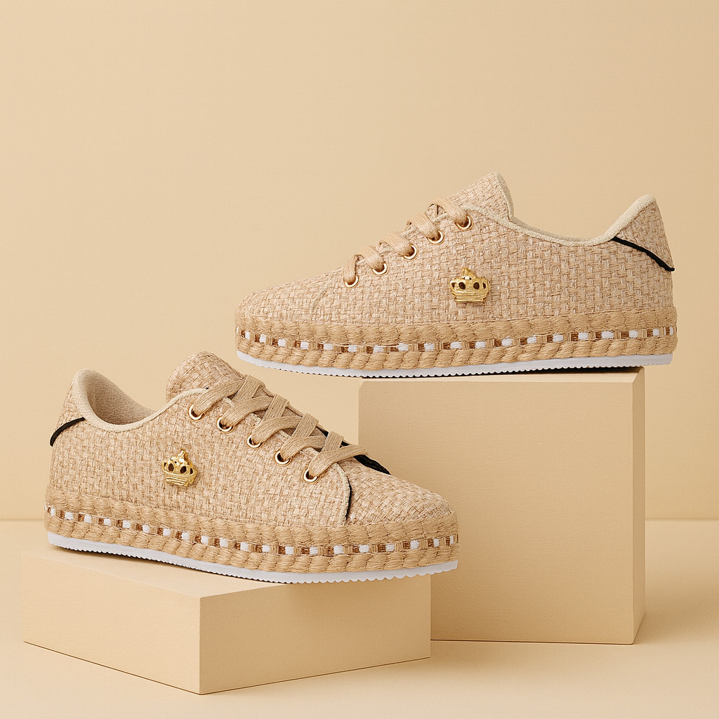 Tênis Casual feminino Palhinha Estiloso Antiderrapante Confortável Fachetado -Confortable Shoe Women
