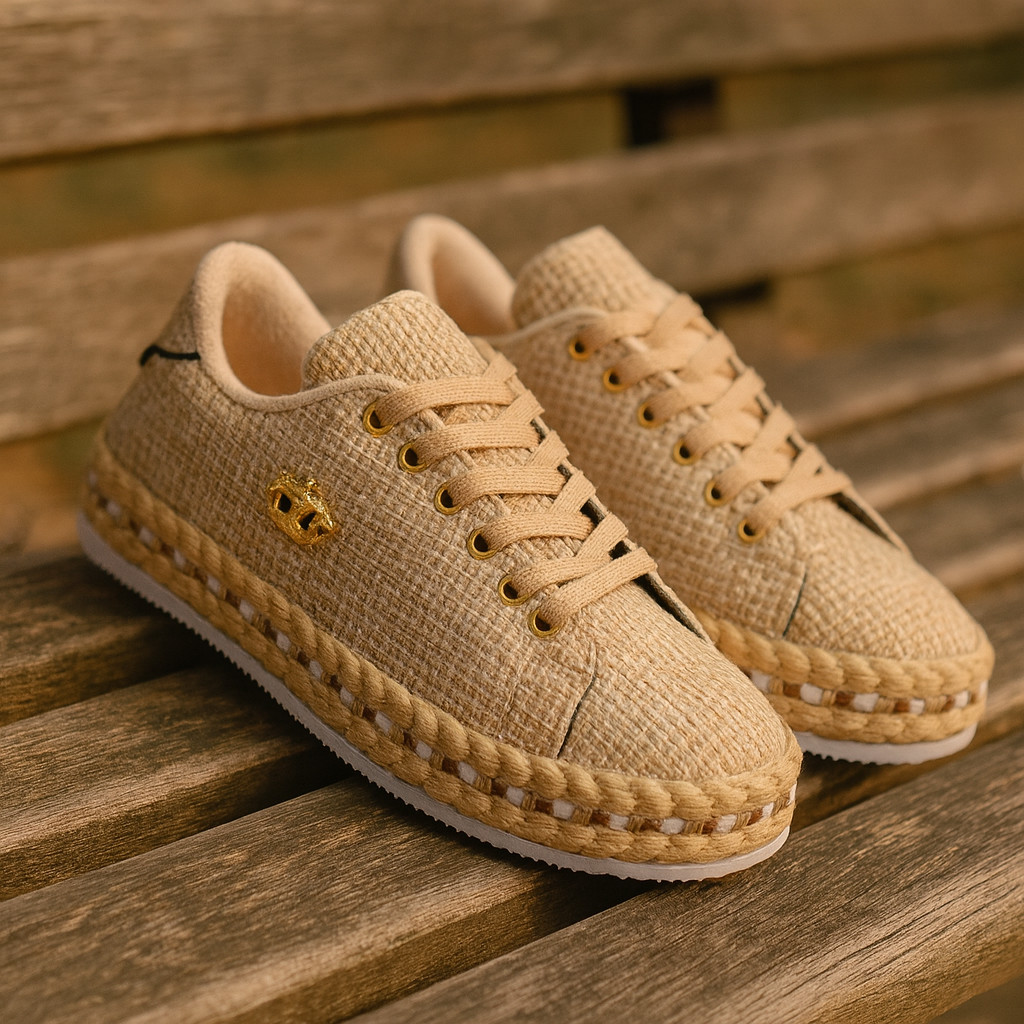 Tênis Casual feminino Palhinha Estiloso Antiderrapante Confortável Fachetado -Confortable Shoe Women